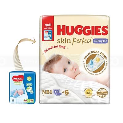 Huggies Skin Perfect Nappy Pads NB1 64 x 6 bags