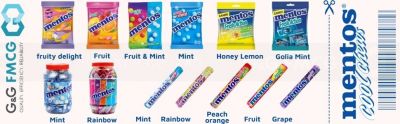 Mentos Single Flow Wrap Assorted (Fruit & Mint) 405gr (150 pcs) x 12 Big Pouch