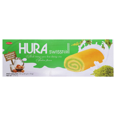 Hura Demi Green Rice Flavor Swissroll 360g x 12 Boxes

