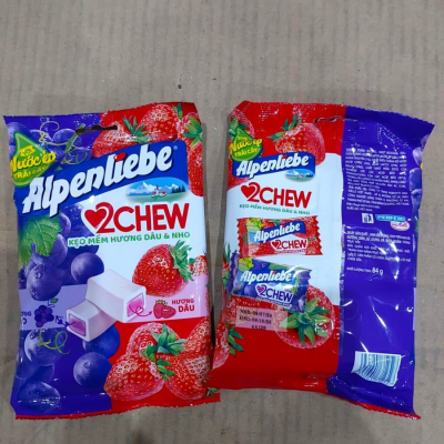 Alpenliebe 2 Chew Grapes & Strawberry 84g x 45 Bags