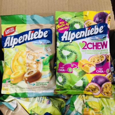 Alpenliebe 2 Chew Kiwi Passion Fruit Chia Seeds 220.5g x 24 Bags