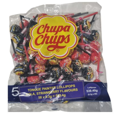 Wholesale Chupa Chups Lollipops Cola & Strawberry 58 pcs 580g x 18 Pouch