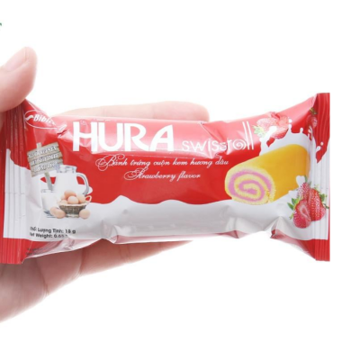 Hura Demi Strawberry Flavor Swissroll 360g x 12 Boxes