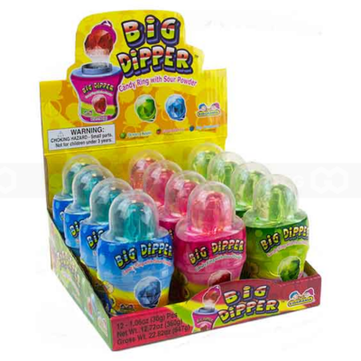 Kidsmania Big Dipper Candy Ring With Sour Powder 30g x 12Pcs x 12 Boxes

