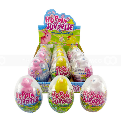 Kidsmania Hoppin Surprise Candy In Windup Toy In Egg Container 15g x 12Pcs x 12 Boxes
