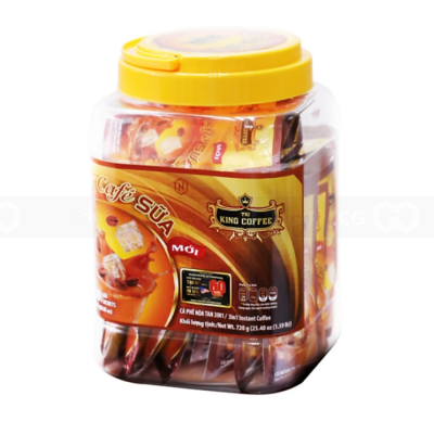 King Coffee 3 in 1 Instant Coffee 24g x 30 Sachets x 12 Jars