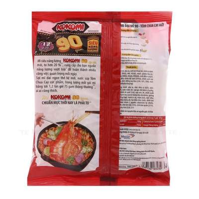 Kokomi 90 Hot Sour Shrimp Instant Noodle  90g x  30 Bags