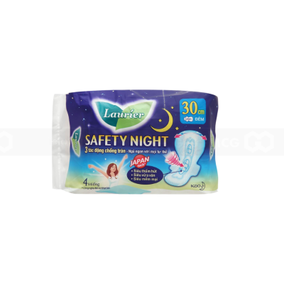 Lauríer Safety Night Sanitary Pads 30cm x 4 Piece x 72 Packs