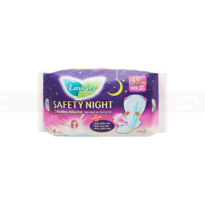 Lauríer Safety Night Sanitary Pads 35cm x 4 Piece x 48 Packs