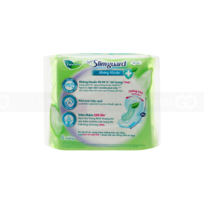 Lauríer Super Slimguard Day Sanitary Antimicrobial Pads 30cm x 6 Piece x 24 Packs