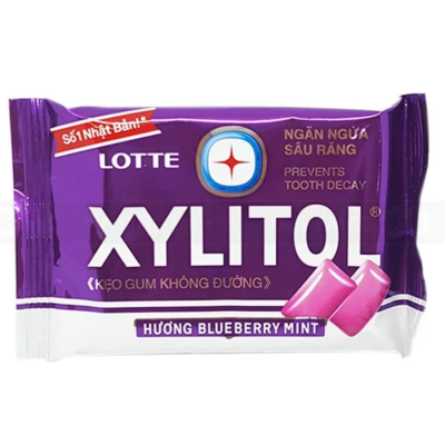 Lotte Xylitol Blueberry Mint Gum 11.6g x 15 Blisters x 20 Boxes