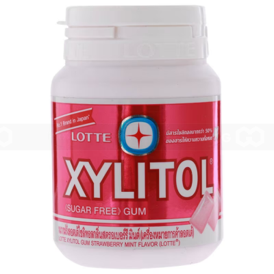Lotte Xylitol Gum Strawberry Flavor 58g x 6 Jars x 12 Boxes