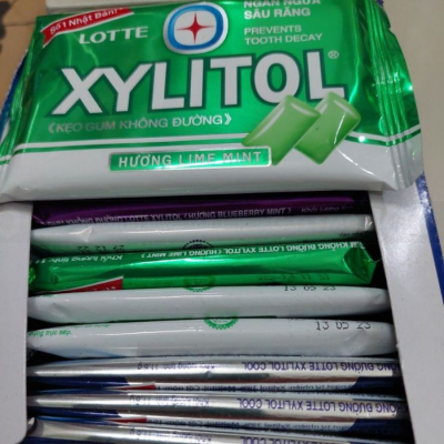 Lotte Xylitol Lime Mint Gum 11.6g x 15 Blisters x 20 Boxes
