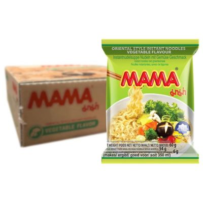 Mama Brand Oriental Style Instant Noodles Vegetable Flavour 60g x 30 Bags x 6 Boxes