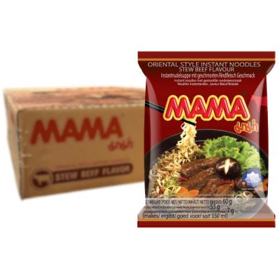 MaMa Oriental Style Instant Noodles Stew Beef Flavour 60g x 30 Bags x 6 Boxes