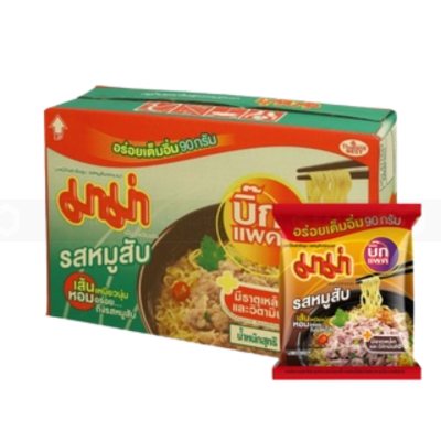 MaMa Instant Noodles Minced Pork Flavour 90g x 24 Bags x 6 Boxes