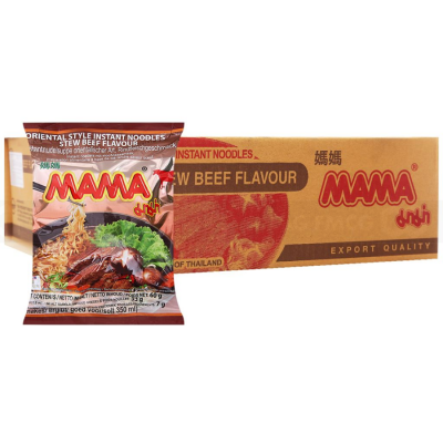 MaMa Oriental Style Instant Noodles Stew Beef Flavour 60g x 30 Bags x 6 Boxes