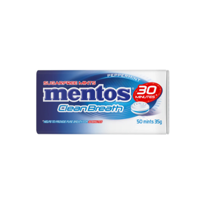 Mentos CleanBreath 30' Peppermint 35g x 12 Jars x 6 Boxes