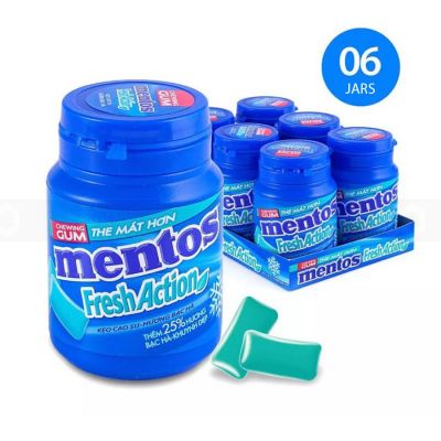 Wholesale Mentos Fresh Action Gum 56g x 6 Jars x 12 Boxes
