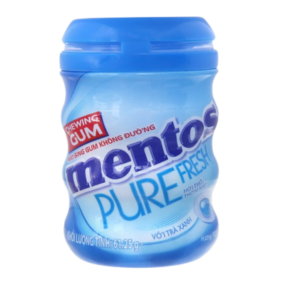 Mentos Pure Fresh Gum - Freshmint 61.25g x 6 Jars x 12 Blocks