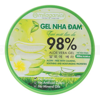 Milaganics Moisturizer 98% Natural Aloe Vera Gel 300ml x 36 Jars