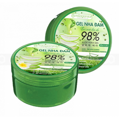 Milaganics Moisturizer 98% Natural Aloe Vera Gel 300ml x 36 Jars
