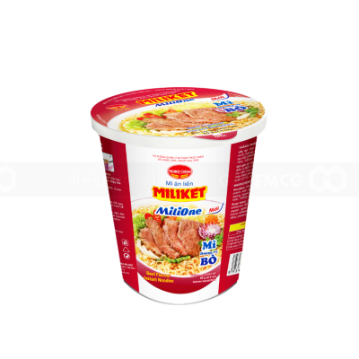 Miliket Beef Instant Bowl Noodle 75g x 12 Cups (Halal)