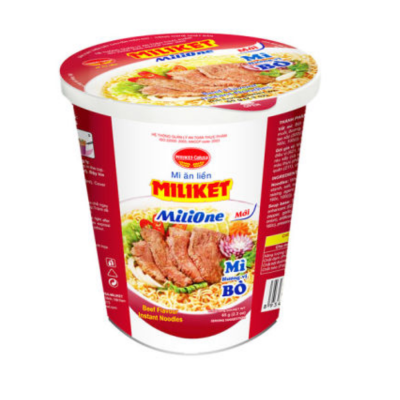 Miliket Beef Instant Cup Noodle 65g x 24 Cups (Halal)