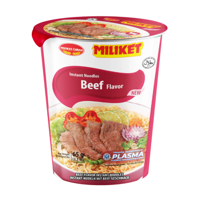 Miliket Beef Instant Cup Noodle 65g x 24 Cups (Halal)
