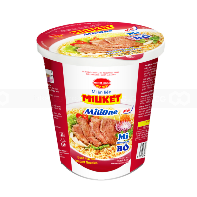 Miliket Beef Instant Cup Noodle 65g x 24 Cups (Halal)