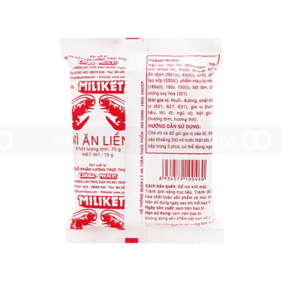 Miliket Instant Noodle Shrimp 65g x 30 Bags (Halal)