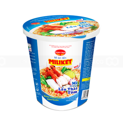 Miliket Kraft Shrimp Tom Yum Instant Cup Noodle 65g x 24 Cups (Halal)