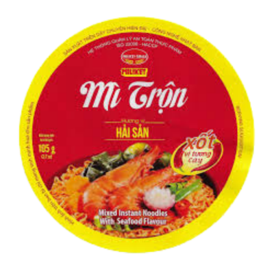 Miliket Mixed Instant Bowl Noodle Korean Seafood 105g x 12 Cups (Halal)