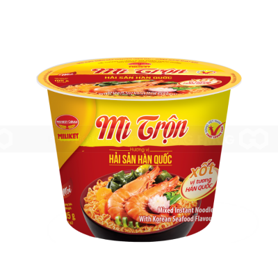 Miliket Mixed Instant Bowl Noodle Korean Seafood 105g x 12 Cups (Halal)