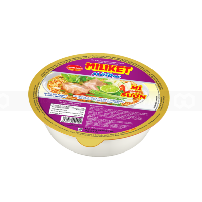 Miliket Spare Rib Instant Bowl Noodle 75g x 12 Cups

