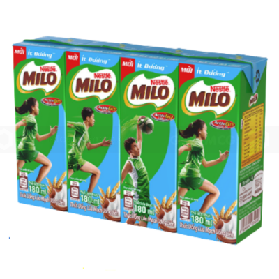 Wholesale Milo Milk Less Sugar 180ml x 4 Boxes x 12 Blocks