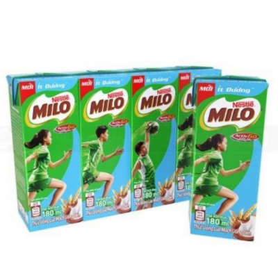 Wholesale Milo Milk Less Sugar 180ml x 4 Boxes x 12 Blocks