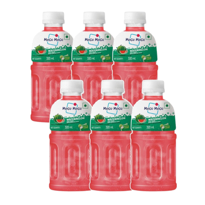 Mogu Mogu Watermelon Flavored Drink With Natade Coconut 320ml x 24 Bottles