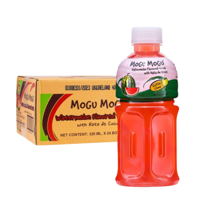 Mogu Mogu Watermelon Flavored Drink With Natade Coconut 320ml x 24 Bottles