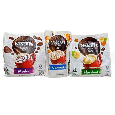 Wholesale Nescafe Latte 3in1 Hazelnut 24gr x 20 sticks x 24 bags