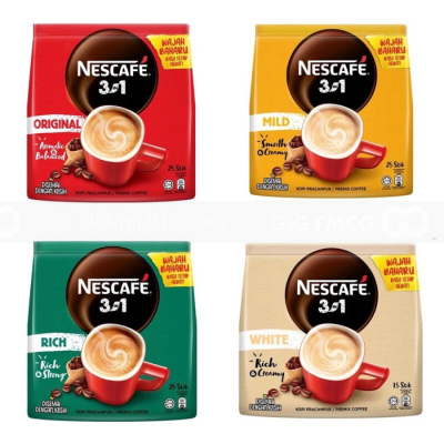 Wholesale Nescafe 3in1 White Coffee Hazelnut 33gr x 15 sticks x 24 bags
