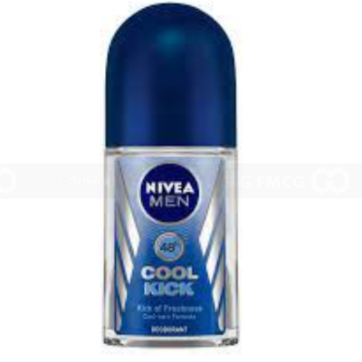 Wholesale Nivea Deodorant Roll On Men Cool Kick Blue 50ml x 24 Tubes