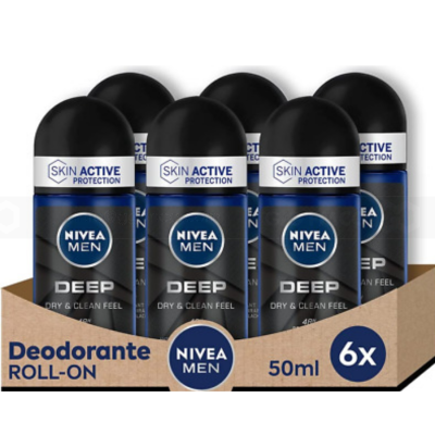 Wholesale Nivea Deodorant Roll On Men Deep 50ml x 24 Tubes