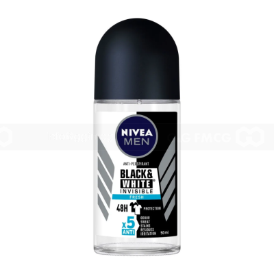 Nivea Deodorant Roll On Men Invisible Black & White Fresh 50ml x 24 tubes