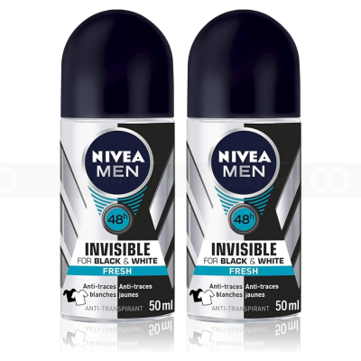 Nivea Deodorant Roll On Men Invisible Black & White Fresh 50ml x 24 tubes