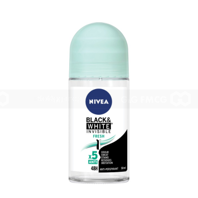 wholesale Nivea Deodorant Roll On Women Dry Invisible Black & White Fresh 50ml x 24 tubes