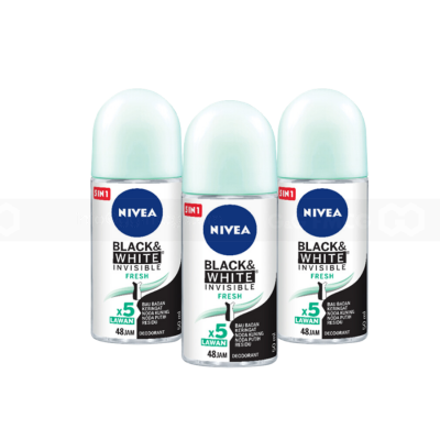 wholesale Nivea Deodorant Roll On Women Dry Invisible Black & White Fresh 50ml x 24 tubes