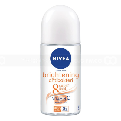 Wholesale Nivea Deodorant Roll On Women Brightening Anti-Bacterial 50ml x 24 tubes