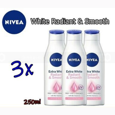 NIVEA Extra White Radiant & Smooth UV Filter Body Lotion 250ml x 24 Bottles