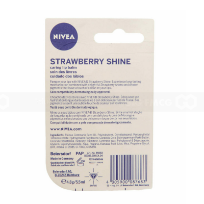 NIVEA Fruity Shine Strawberry Lip Care 4.8g x 24 Packs